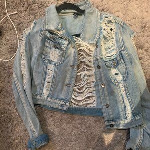 ripped denim jacket